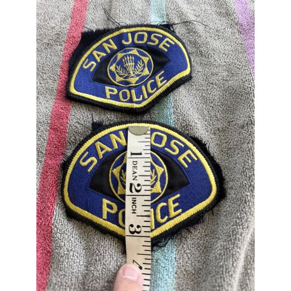 Set of 2 Vintage San Jose Police Patches 3.5" Embroidered Collectible Badges - Picture 2 of 3